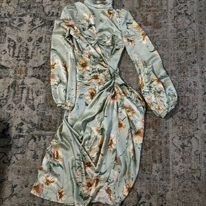 Lime green floral dress